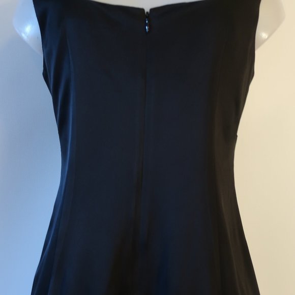 NWT Womens L'Agence Black Sleeveless Satin Sheath Dress 6 * - Picture 5 of 12